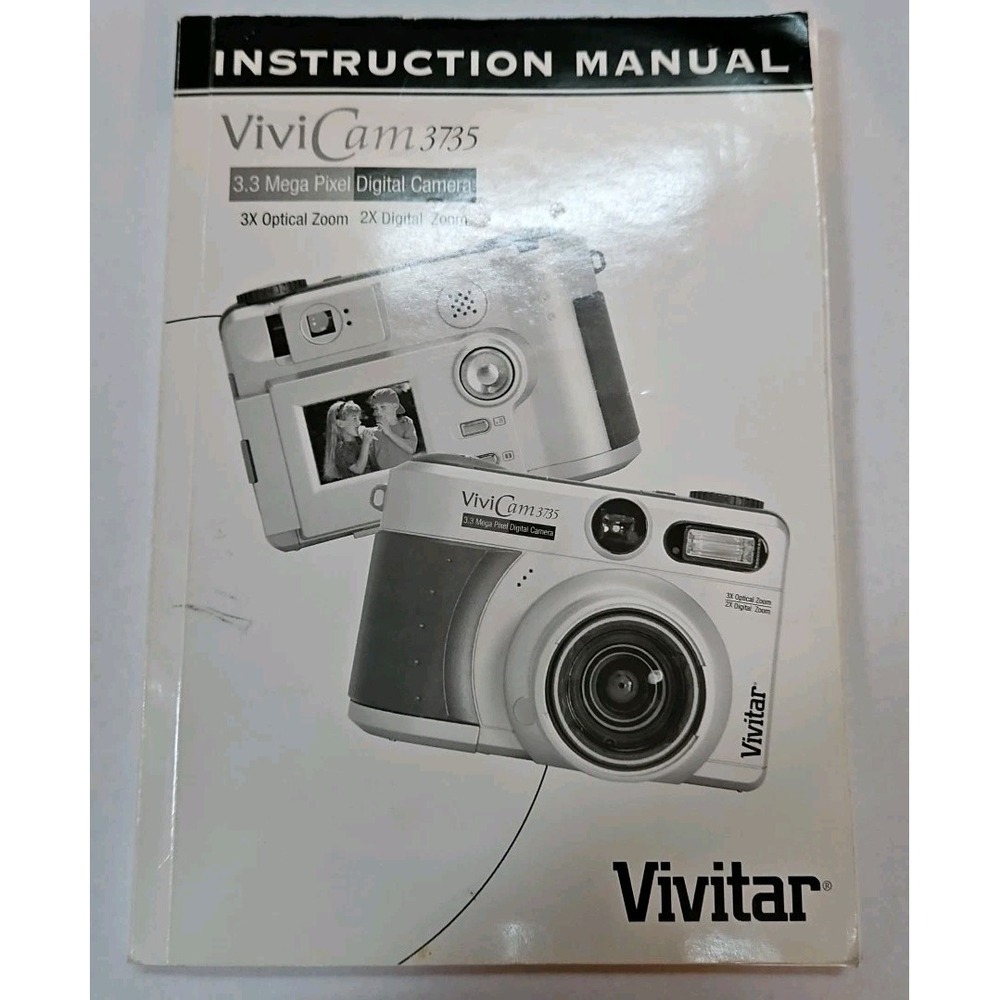 Vivitar Vivicam 3735 3.3MP Digital Camera INSTRUCTION BOOKLET USER MANUAL